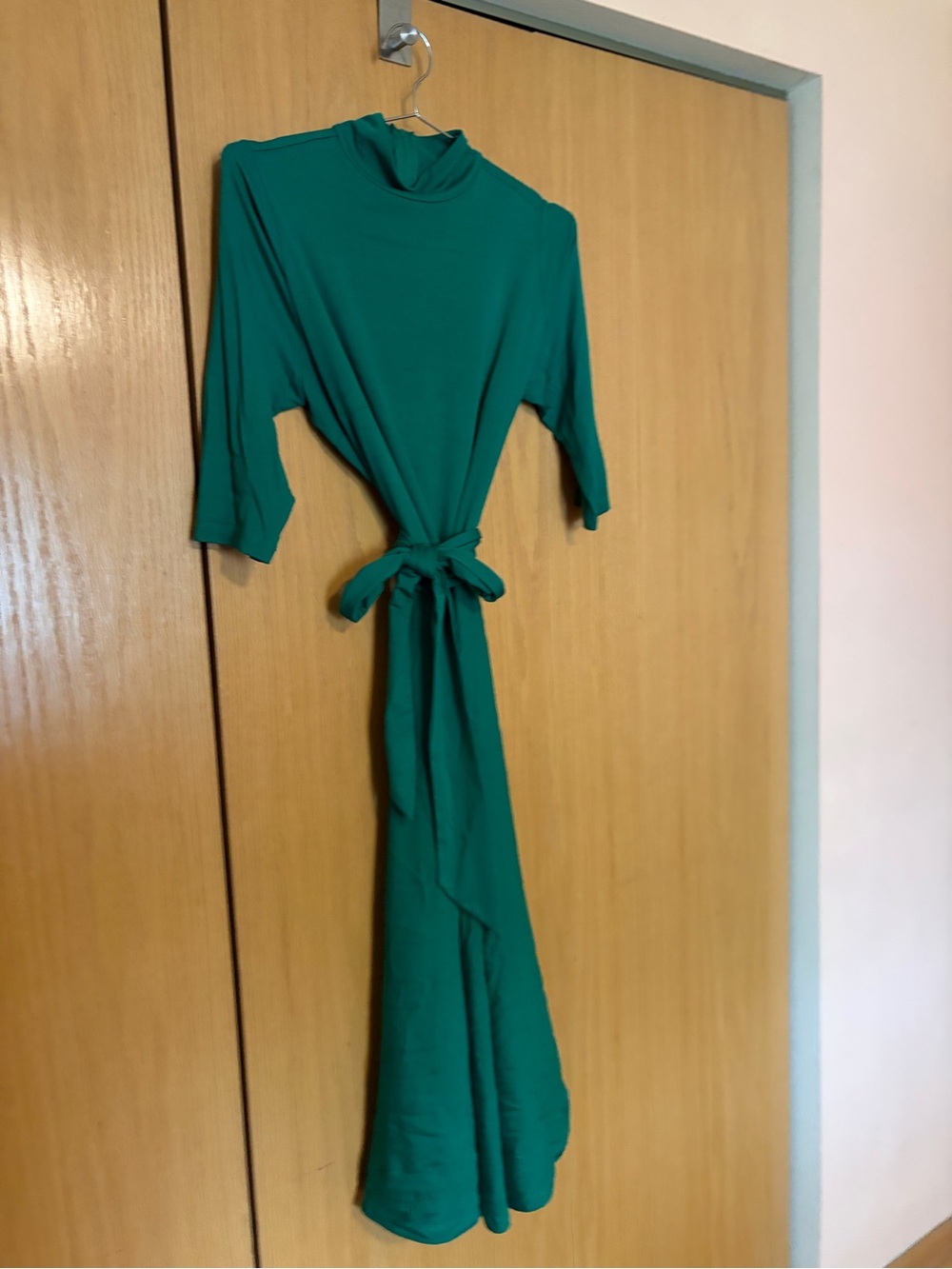 Unique Vintage Plus Size Green Turtleneck Midi Dress
